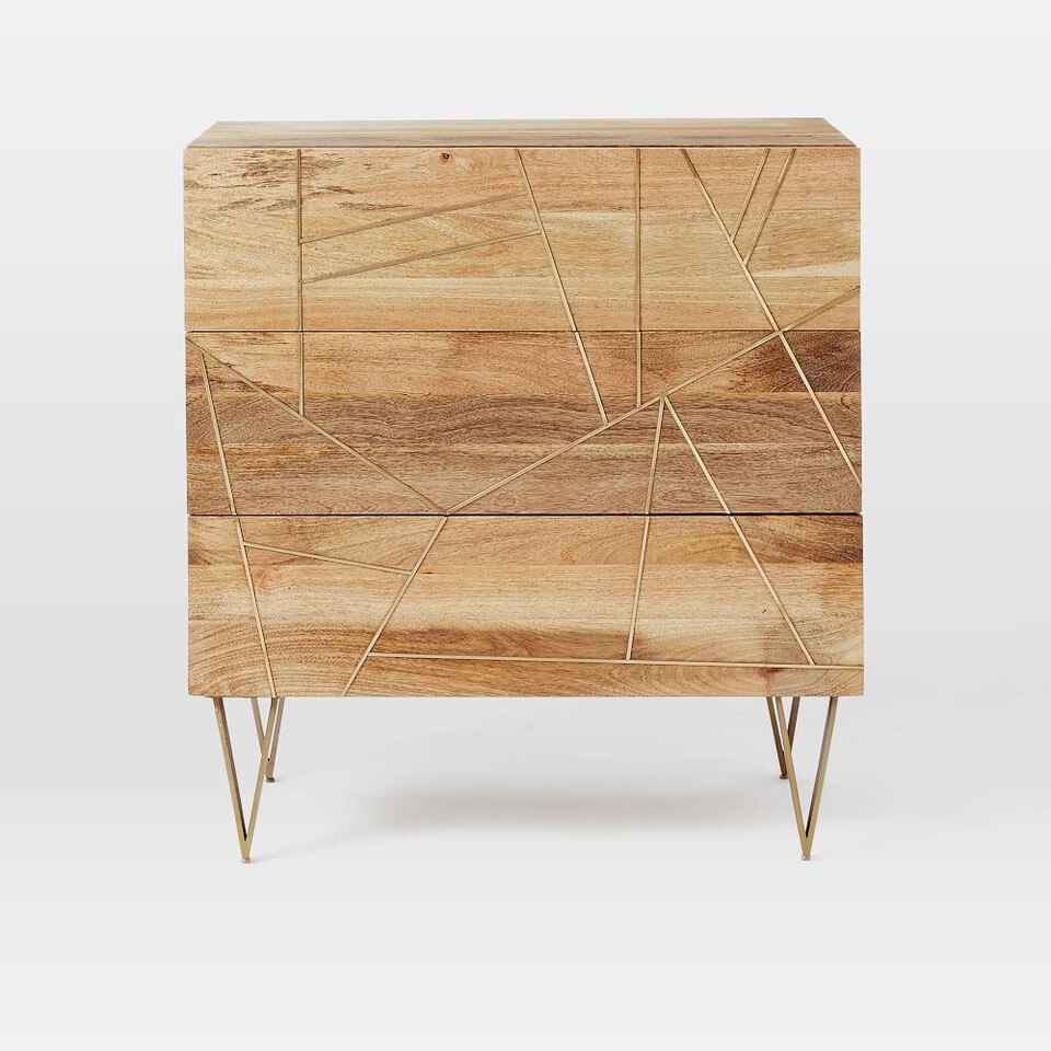 Roar + Rabbit™ Brass Geo Inlay 3Drawer Dresser west elm Australia